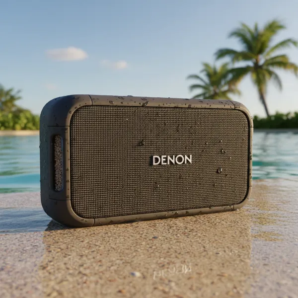 Denon Envaya DSB-250BT speaker, rugged design, waterproof, outdoor use, high-fidelity audio
