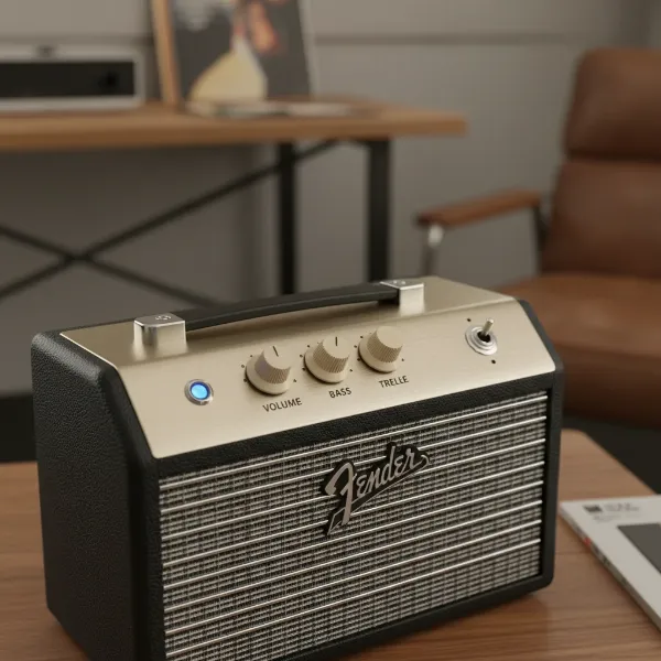 Fender Newport 2 Bluetooth speaker showcasing its classic amplifier-inspired design elements.