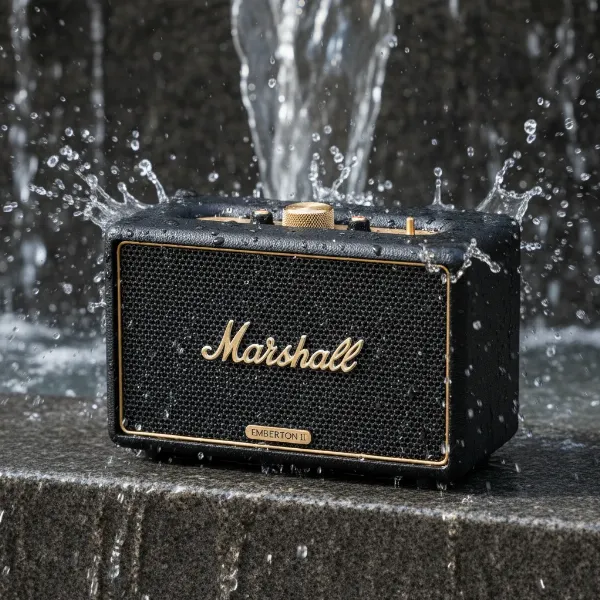 Marshall Emberton II with iconic design, rugged build, and IP67 water resistance